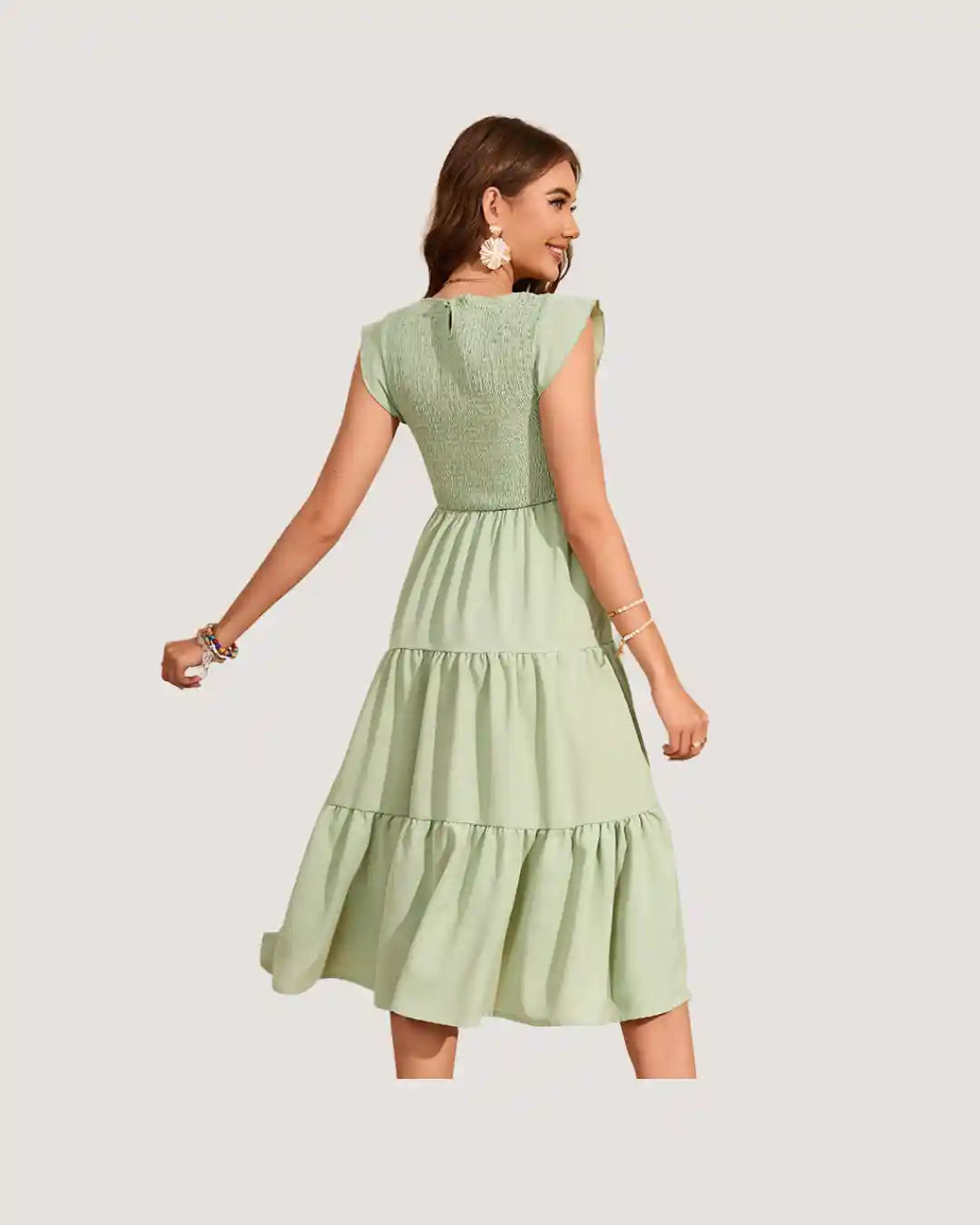 Mint Green Tiered Maternity Dress
