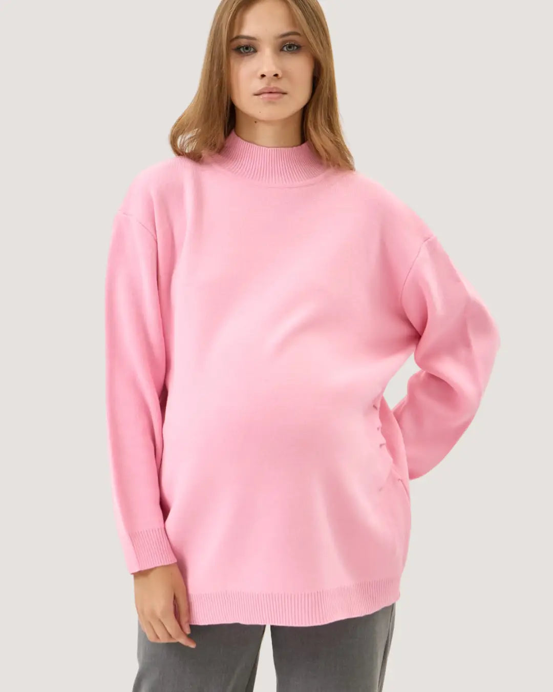 Pink Maternity Knit Sweater