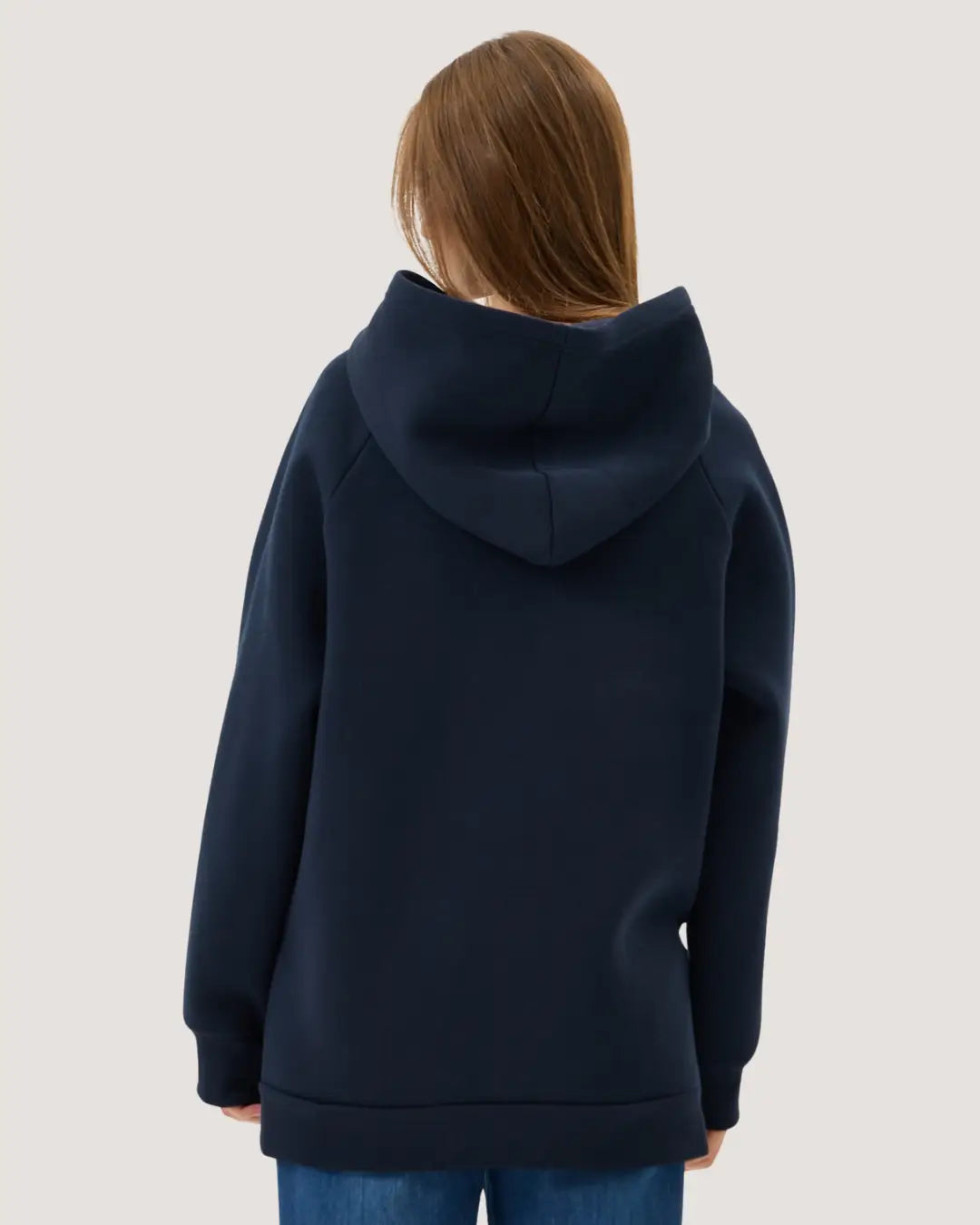 Navy Blue Fleece-Lined Maternity & Nursing Hoodie