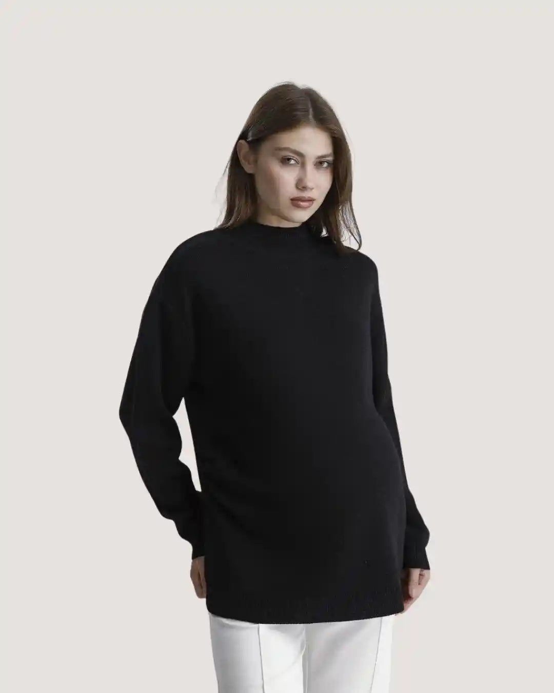 Black Maternity Knit Sweater