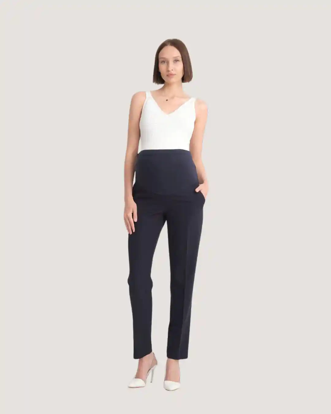 Navy Blue Maternity Formal Pants