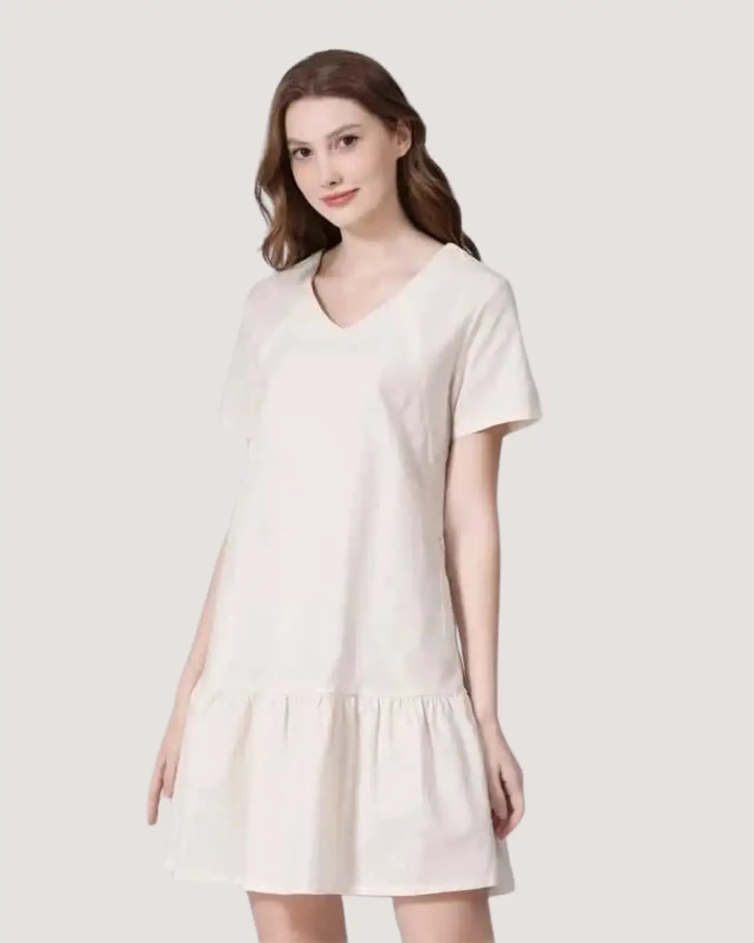 Beige Linen Maternity Dress (Clearance)