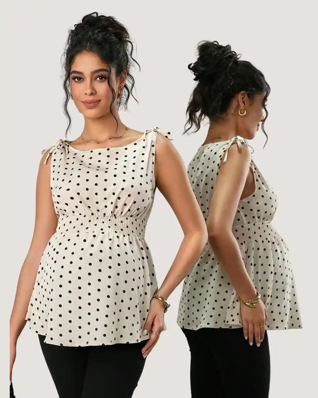 Polka Dot Maternity Blouse