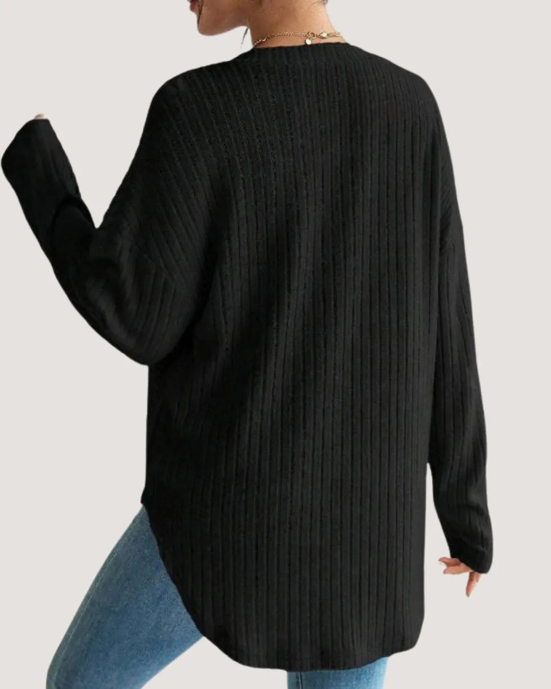 Black Ribbed Maternity Cardigan