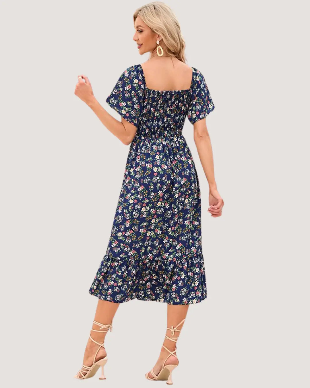Navy Floral Maternity Midi Dress (Clearance)
