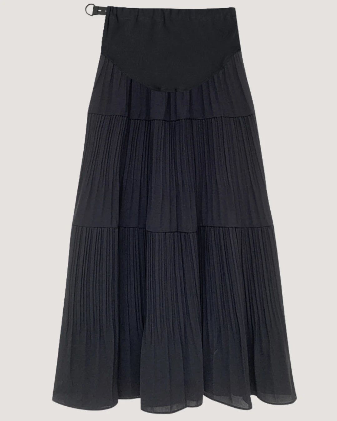 Black Tiered Maternity Skirt