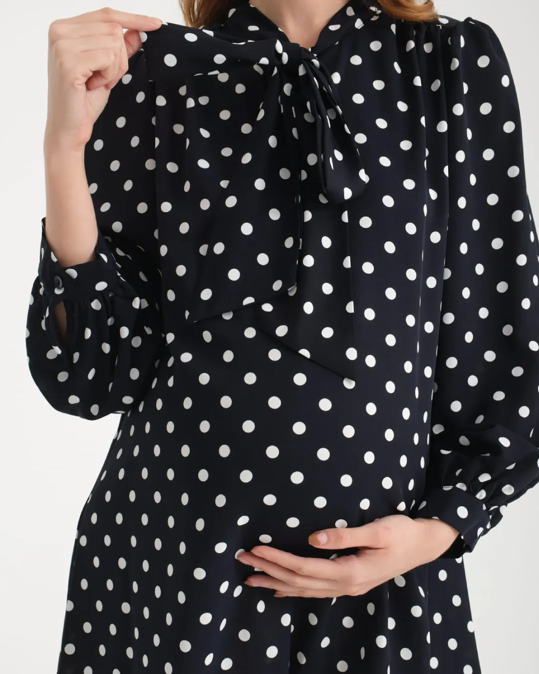 Polka Dot Bow-Tie Maternity Top (Clearance)