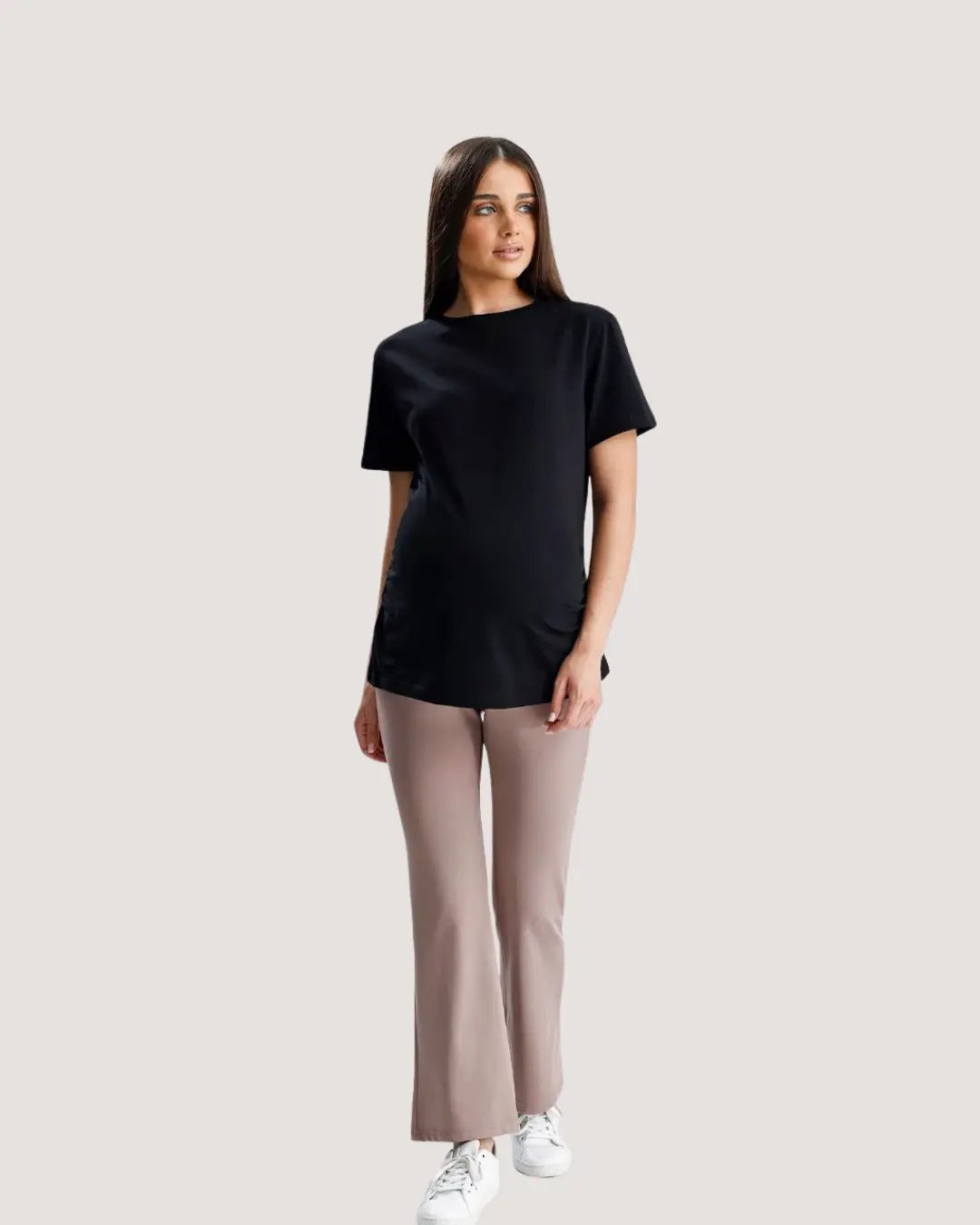 Basic Black Short-Sleeve Maternity Top