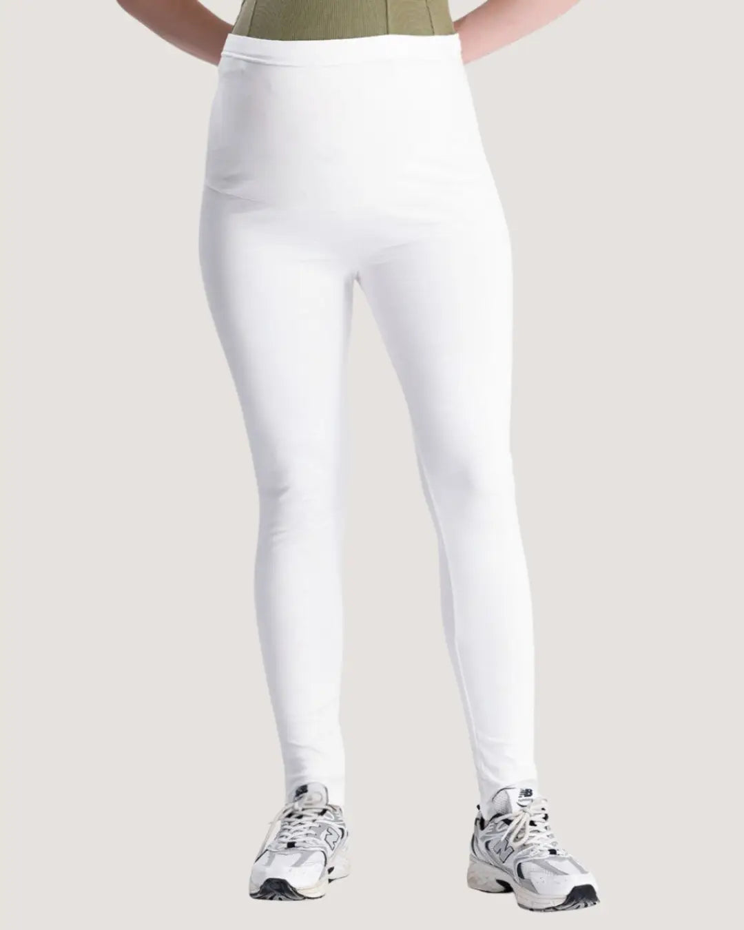White Cotton Maternity Leggings