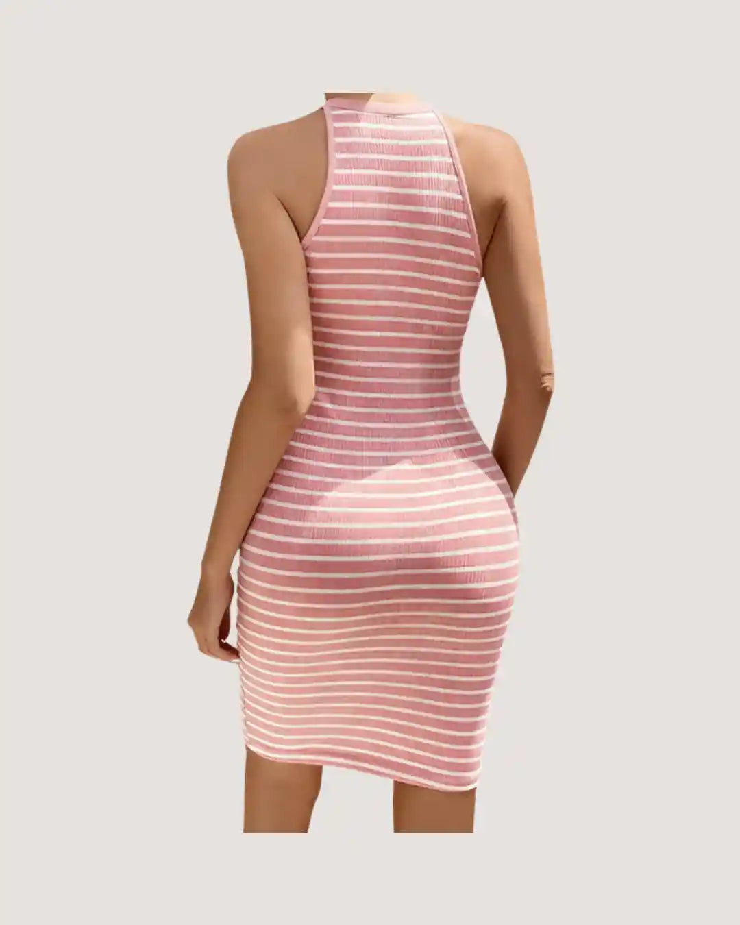 SunGlow Striped Maternity Bodycon Dress