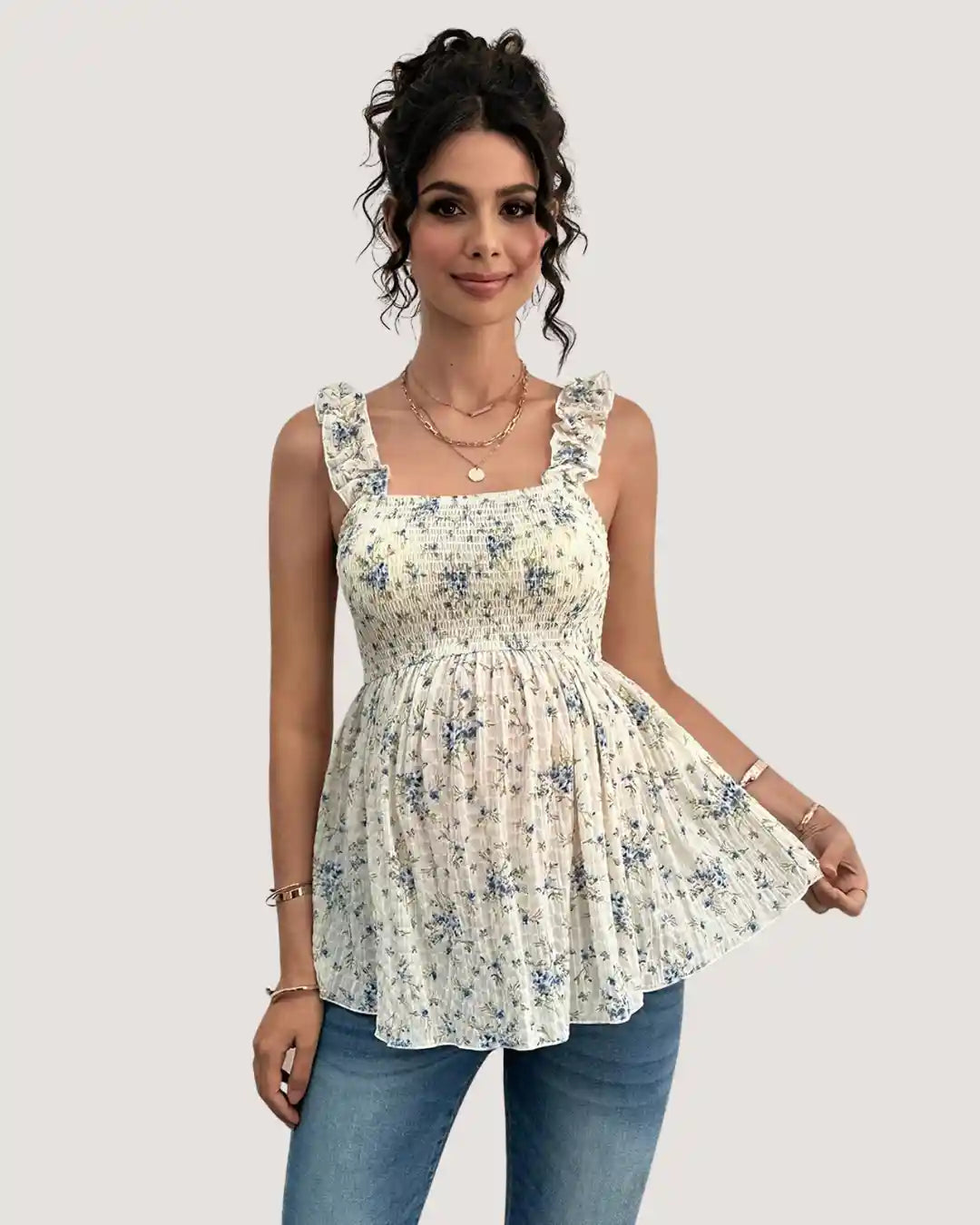 Floral Maternity Tank Top