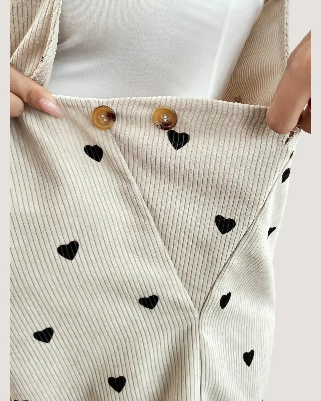 Heart Print Maternity Short Overall