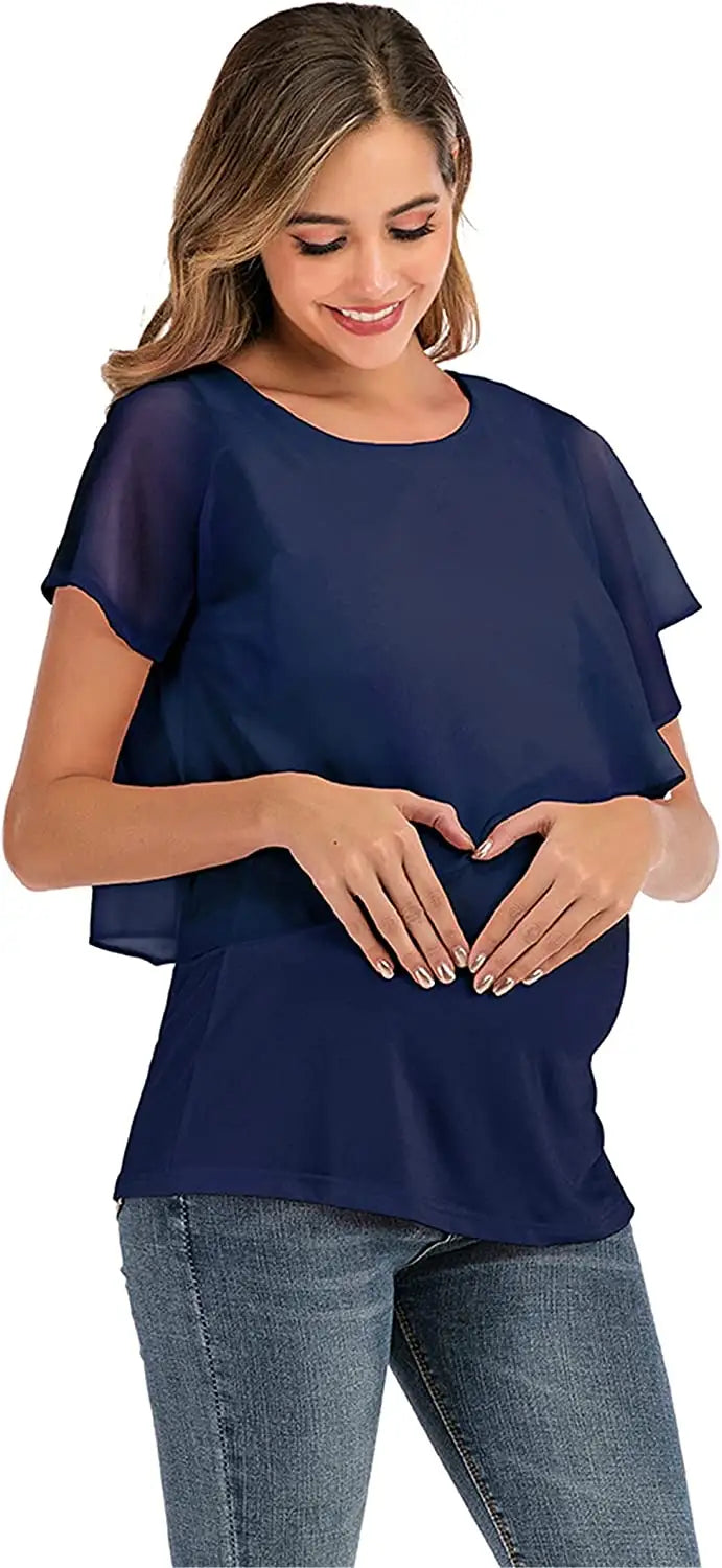 Navy Blue Maternity Nursing T-Shirt