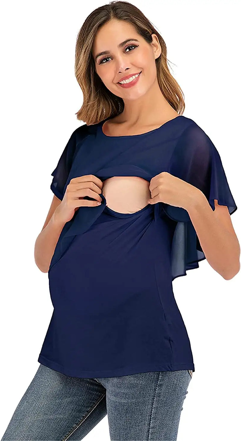 Navy Blue Maternity Nursing T-Shirt