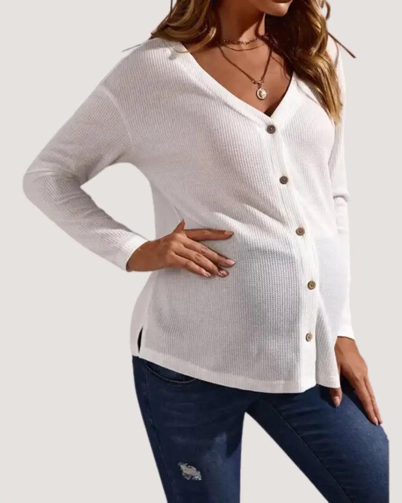 Plus Size White Maternity Top