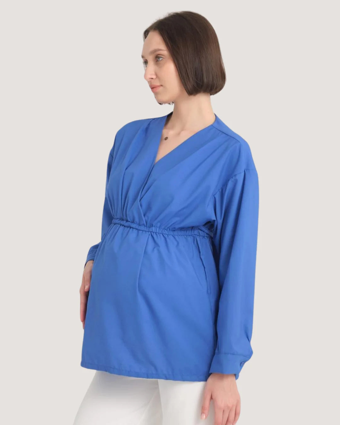 Comfort-Fit Blue Maternity Tunic