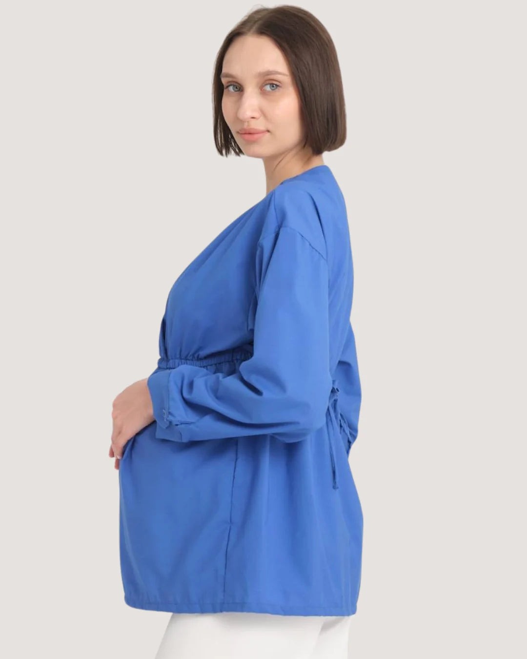 Comfort-Fit Blue Maternity Tunic