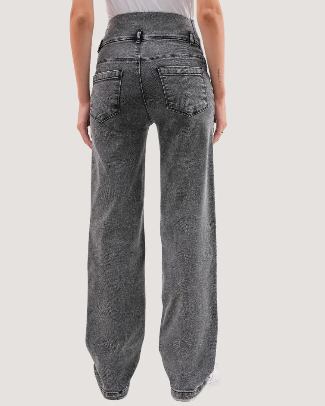 Straight-Cut Gray Maternity Jeans