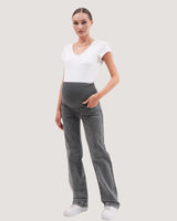 Straight-Cut Gray Maternity Jeans