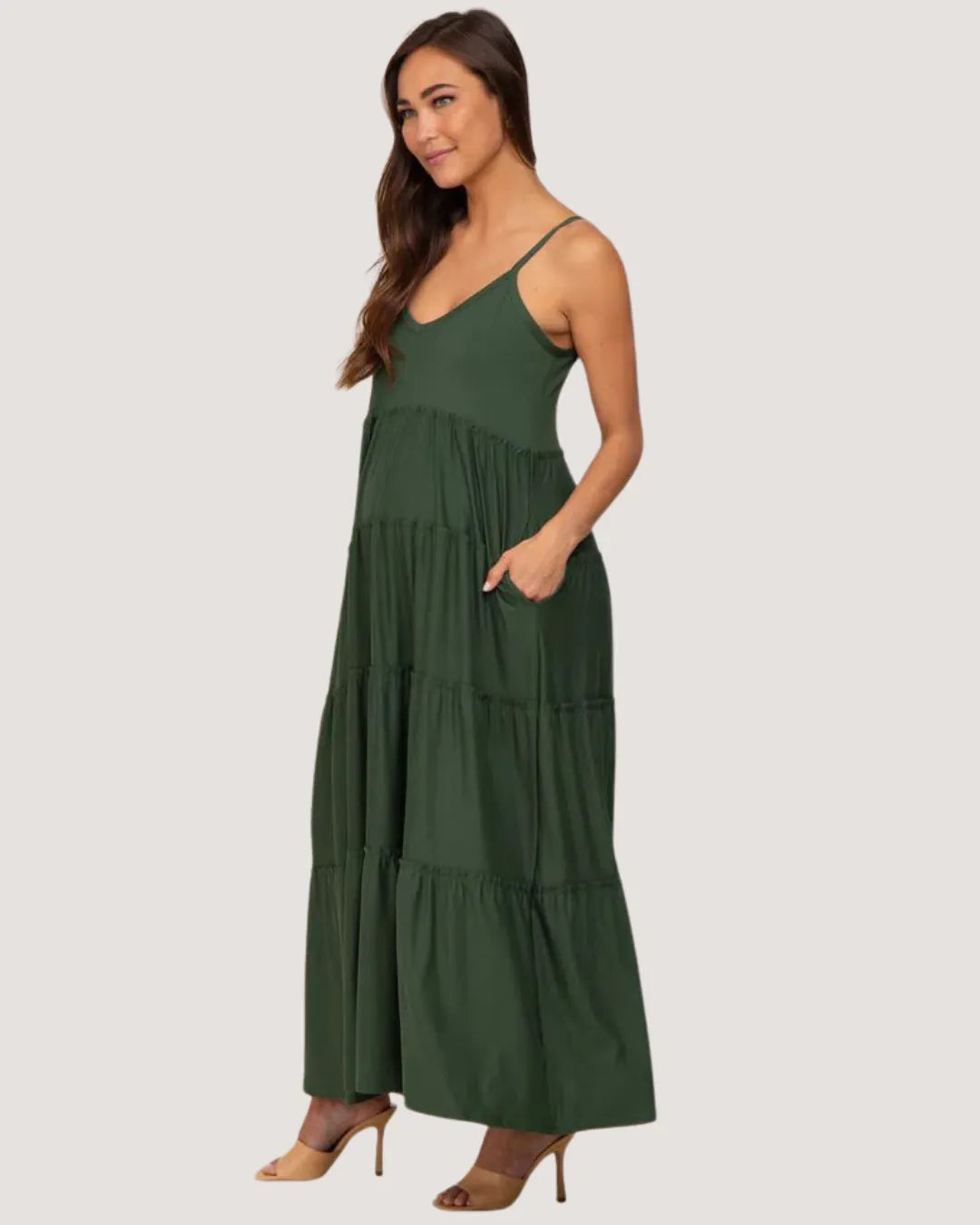 Tiered Maternity Maxi Dress