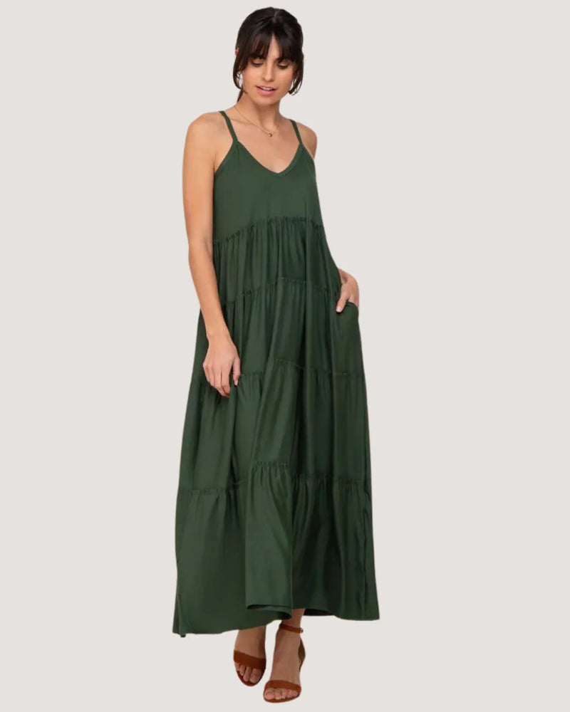 Tiered Maternity Maxi Dress