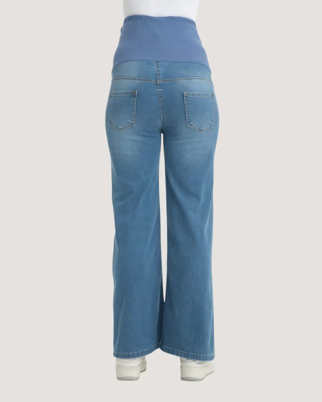 Light Blue Straight-Cut Maternity Jeans - Turkish Denim