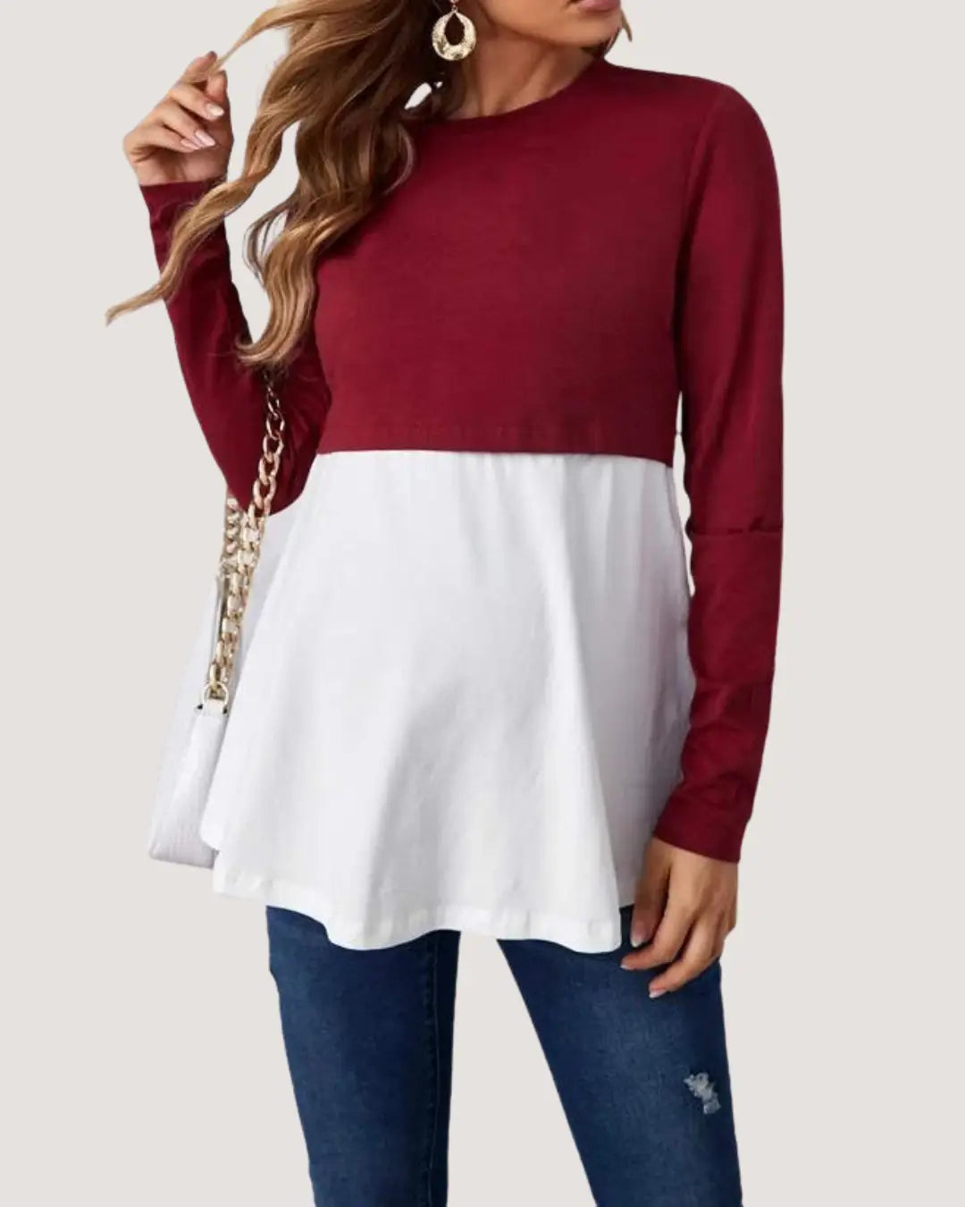 Two-Tone Maternity Top