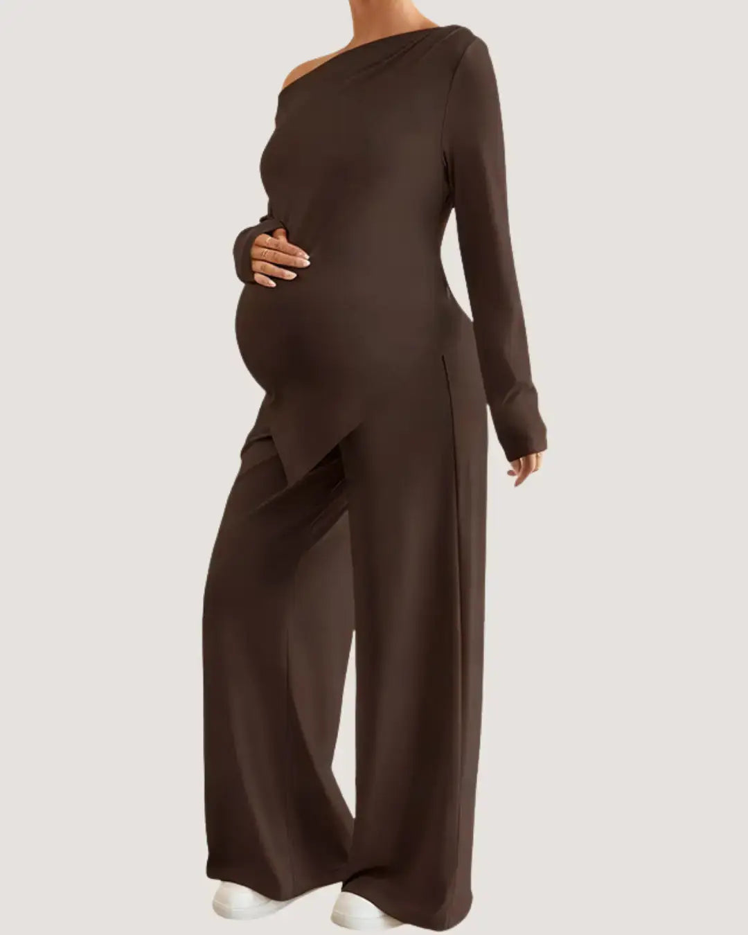 Off-Shoulder Maternity Two-Piece Set